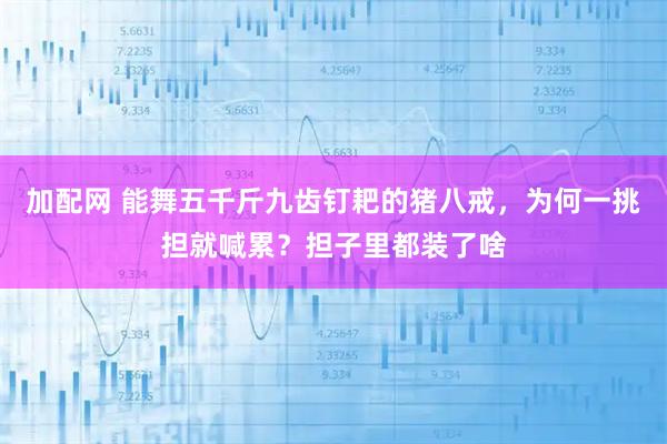 加配网 能舞五千斤九齿钉耙的猪八戒，为何一挑担就喊累？担子里都装了啥